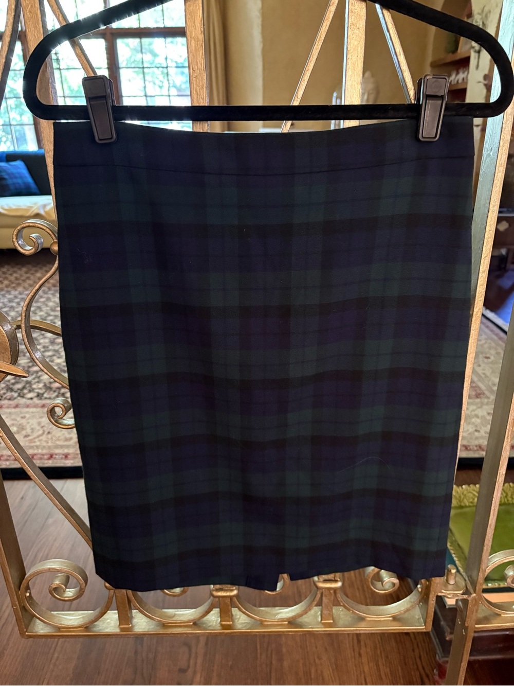 J. Crew Black Watch Plaid Pencil Skirt SZ 6